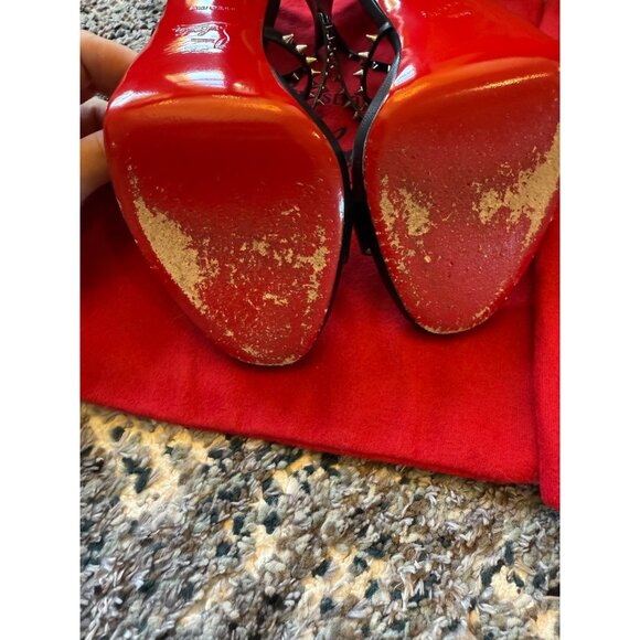 CHRISTHIAN LOUBOUTIN Choca lux 120mm leather sandals Black color - Picture 3 of 15